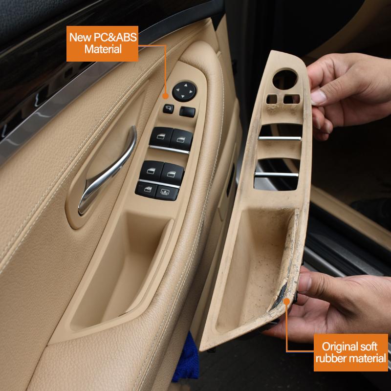 9 Colors Left Drive LHD Beige Black Carbon Fiber Car Interior Door Handle Pull 7PCS Set For BMW 5 Series F10 F18 523 525