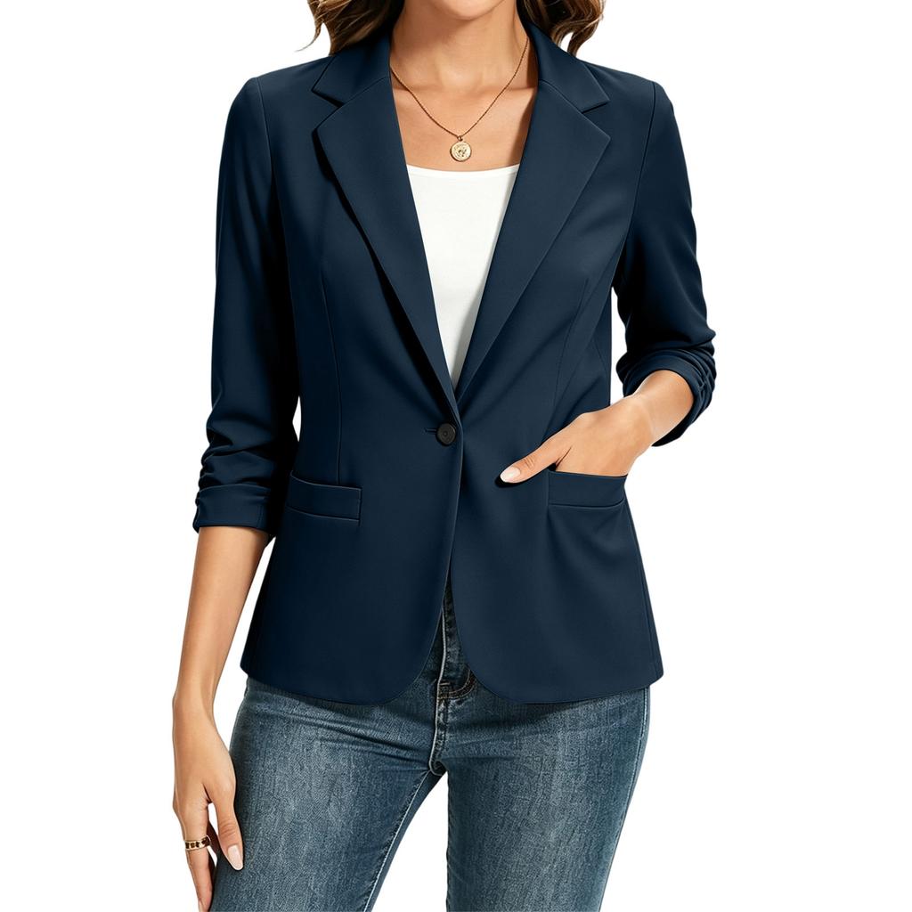 Women's Color Slim Fit Jacket for Business Casual Wear