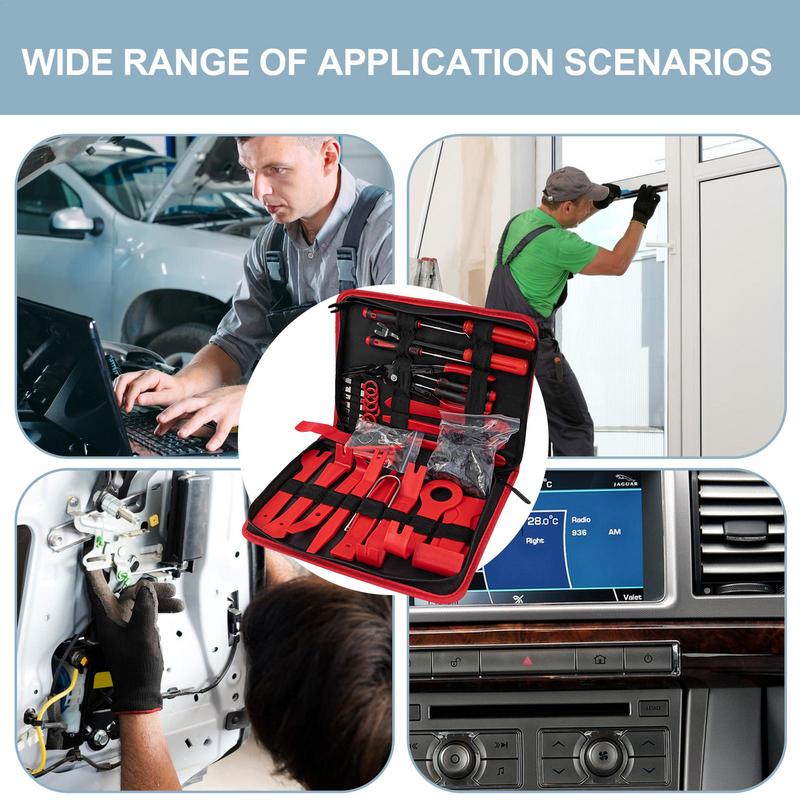 Instrument de îndepărtare a tapițeriei 102 buc Set de demontare a interiorului mașinii pentru panoul ușii Extractor de levier Reparare tapițerie auto Radio Clești pentru cleme pentru DVD