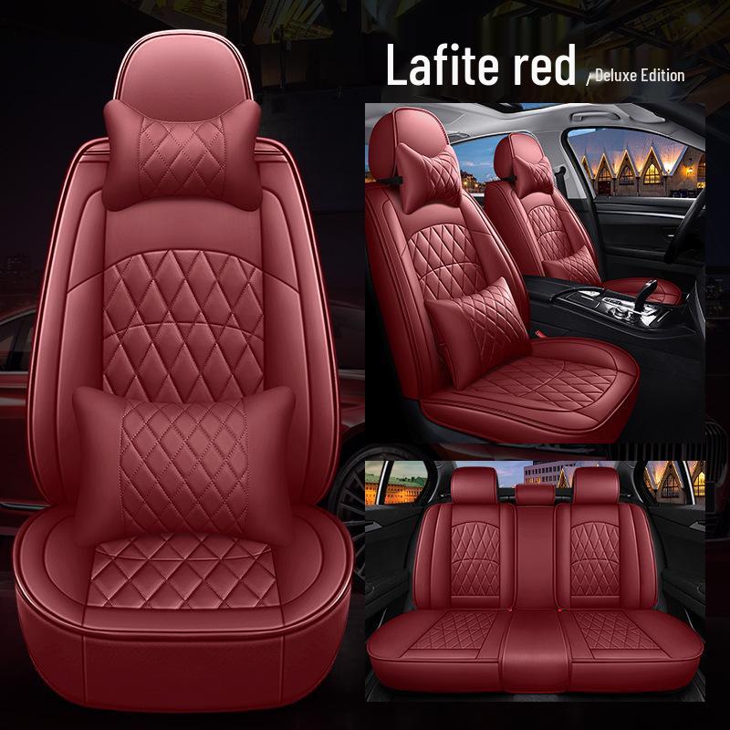 Full Wrap Leather Car Seat Cushion - Universal Fit for All Seasons