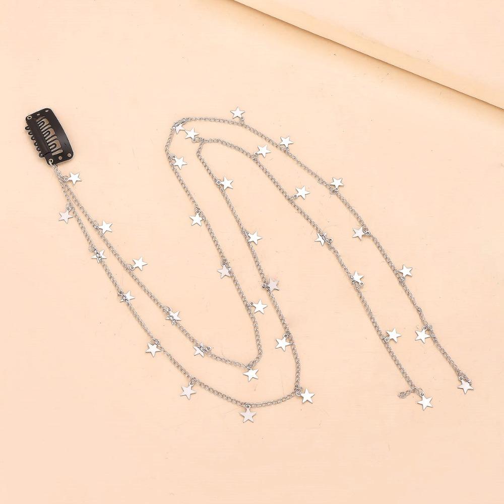 Korean Headwear Braided Hair Chain Stars Butterfly Long Tassels Hairpin Women Hair Clips  Girl