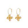 French Retro Metal Floral Tassel Earrings for Women - European & American Style