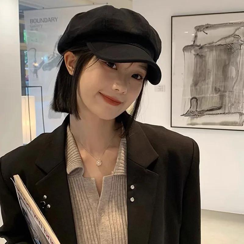 Femei Vintage Culoare Solidă Beretă Toamnă Iarnă Octogonală Șapcă Newsboy Artist Femeie Fată Rezistentă la Vânt Pictor Șapcă cu Vârf