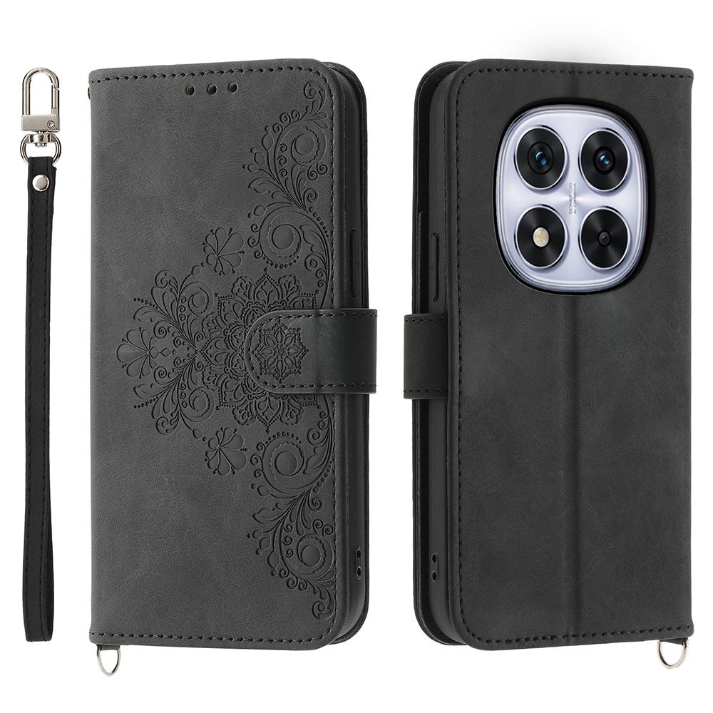 

Для Xiaomi Poco M8 Pro 5G/Redmi Note 15 Pro+ 5G (Глобальний) Чохол Гаманець з PU шкіри з квітковим візерунком Чохол для телефону зі шнурком