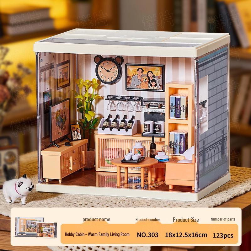 

Children s Creative DIY Miniature Milk Tea Shop Model with Lights