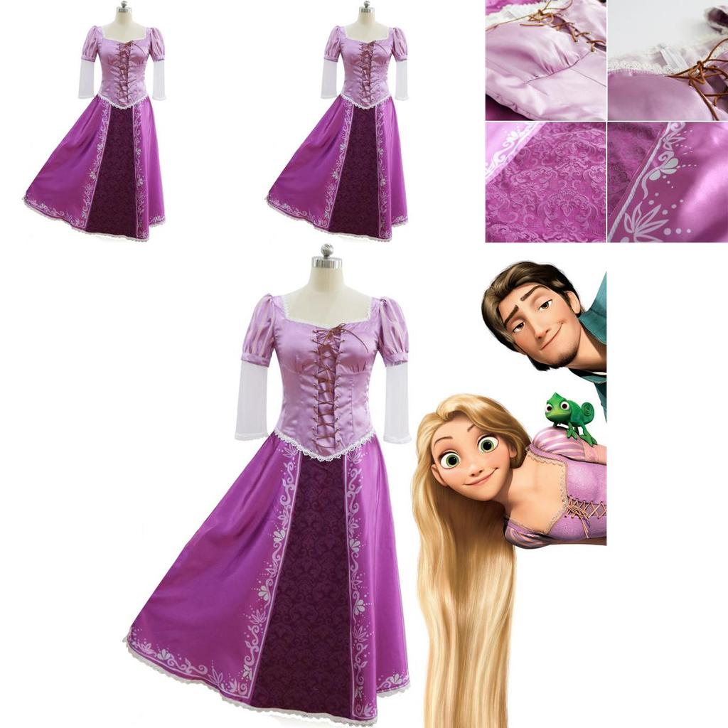 Elegantes Erwachsenen Märchen Prinzessin Rapunzel Cosplay Kostüm für Halloween Partys