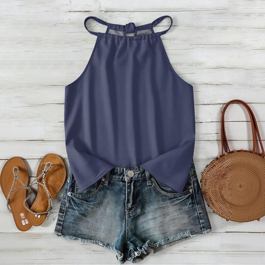Women’s Bohemian Sleeveless Tank Top with Neck and Relaxed Fit for Outdoor and Casual Wear Comfortable Layer