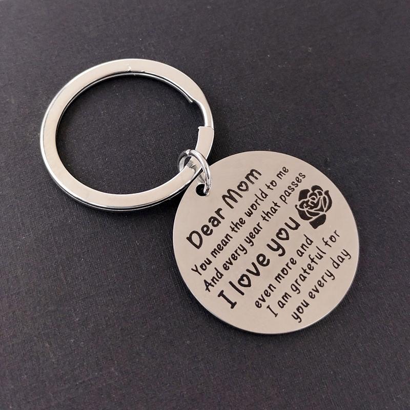 To My Mom Keychain,Stainless Steel Mom Keychain From Son Daughter,Mother’S Day Birthday Gifts,Remember I Love You Mom Key Ring