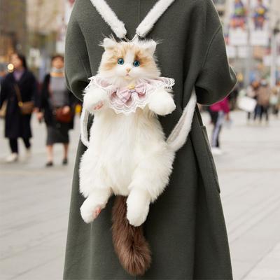 Cute Cartoon School Bags Plush CAT Backpack for Boys Girls Kids Children SchoolBag Kindergarten Preschool Baby Bag