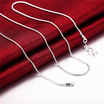 Minimalist Silver 1MM Snake Chain Necklace - Fashionable Necklace for Sweater and Sweatshirt Styling