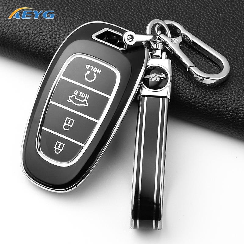 Fashion Soft Tpu Car Key Case Cover Shell For Hyundai Santa Fe Tucson Nexo Nx4 Atos Prime Solaris Key Fob Accessories