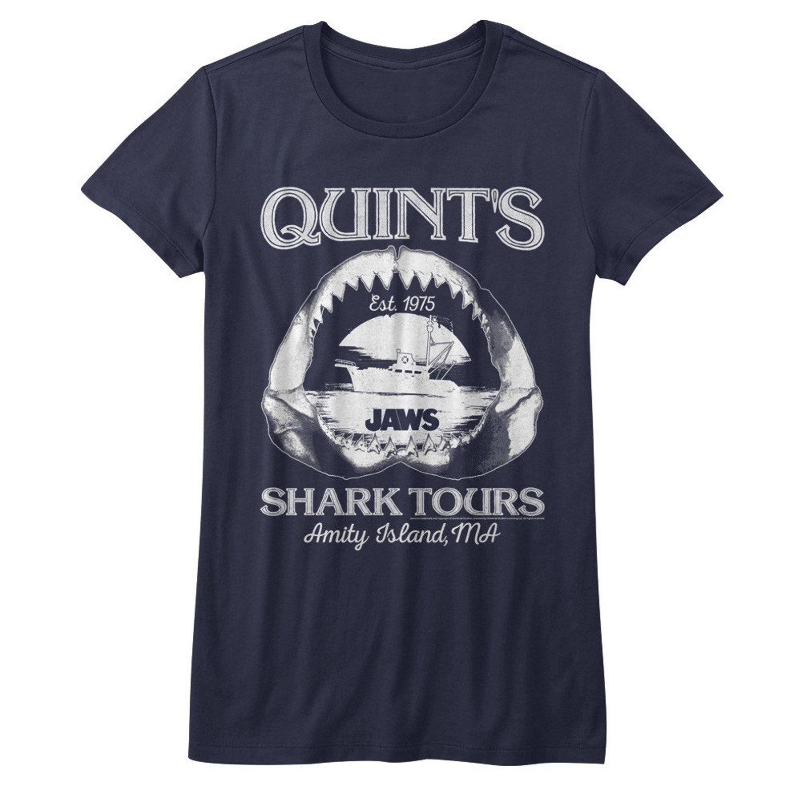 Jaws Shark Tours Navy Junior Women s T-Shirt S