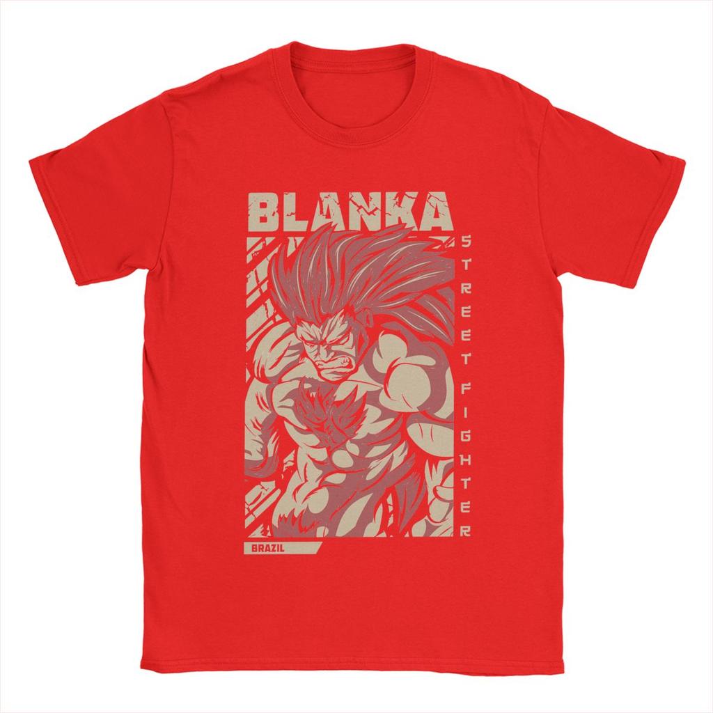 Men T-Shirt Blanka Streets Fighters Humor Cotton Tee Shirt Short Sleeve Game T Shirt Round Collar Clothing Summer