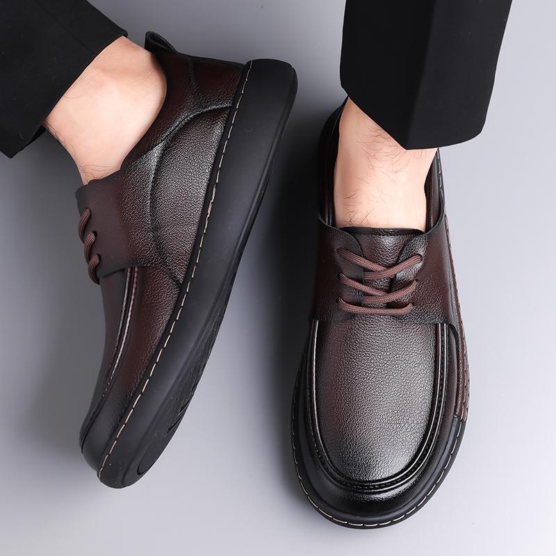 Fashion Business Flat Brown Oxford Lace Up Mens Leather Shoes Fashion Driving Shoes Man Loafers Comfortable Men's Casual Shoes Moccasins