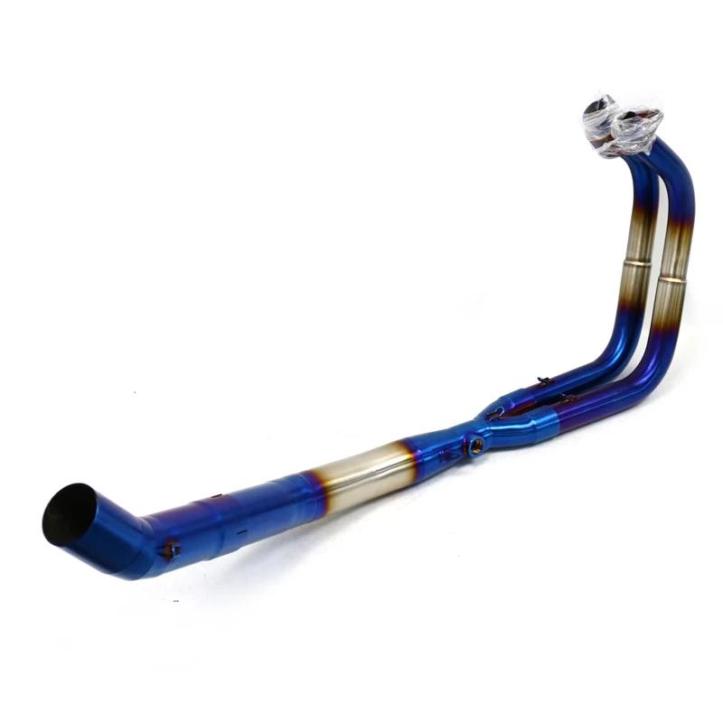 Motorcycle Exhaust Modified Exhaust Muffler Stainless Steel Middle Pipe For KAWASAKI Ninja400 NINJA 250 EX400 Z400 2017 2018 синий