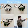 Trendy Canvas Kids Coin Purse Stylish Crossbody Bag For Boys In Black And White