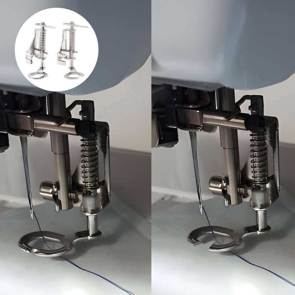 2pcs Open Toe and Large Metal Free Motion Quilting Darning Presser Foot Set for Low Shank Sewing Machines