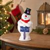 Resin Christmas Snowman Figurine, Winter Holiday Tabletop Decoration for Home and
