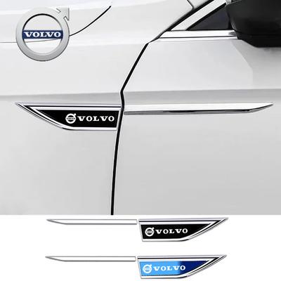 Für 3D Metall Auto Blatt Brett Seitenaufkleber Auto Tür Aufkleber Karosserie Dekorative Klinge Aufkleber Für Volvo Rdesign XC60 XC40 V60 V40