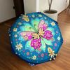 Colorful Butterfly Mandala Automatic Opening Folding Umbrella - Portable 3-Fold Design with Iron Frame -, Travelers, Daily Use - Perfect Gif