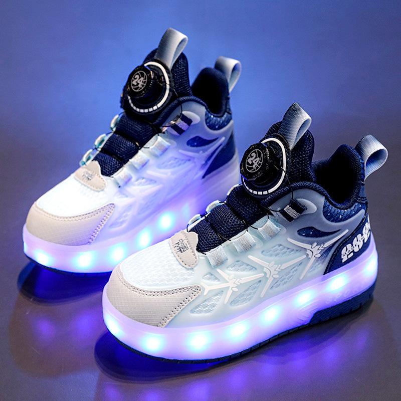 

Runaway shoes girls sports four-wheel pulley shoes 2 spring burst wheels children s skates 40