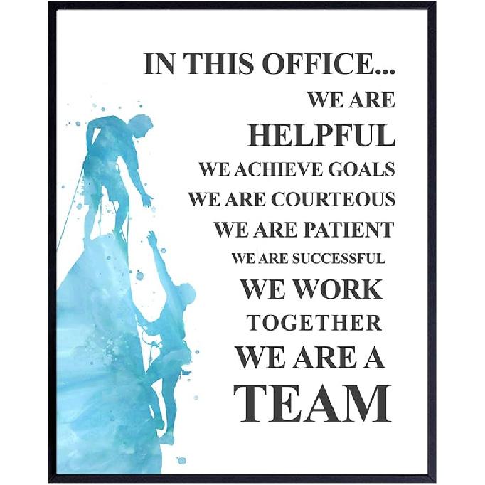Motivational Office Decor, pirational Quote – 8x10 Teamwork Poster for HR, Team Leader, Manager, Boss, Entrepreneur - Leadership Wall Art 8x10