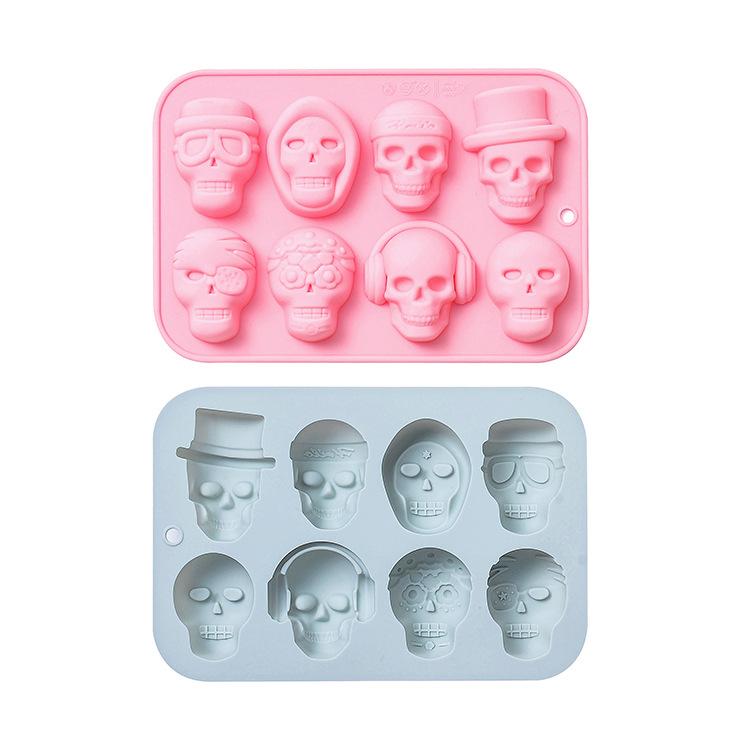 Skeleton Silicone Skull Mold  Ice Cubes Festival Biscuit Chocolate Baking Cake