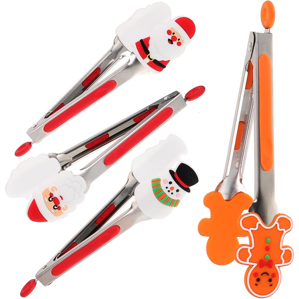 4 Pcs Non-slip Steak Clips Small Tongs for Serving Food Kitchen Grilling Multi-function Cooking Dessert