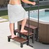 Hot Tub Step with Handrail, 3-Step Spa Outdoor Stairs, Heavy Duty 640.1 mm Wide Above-Ground/Inflatable Pool Ladder with 249.5 kg Weight Capacity,