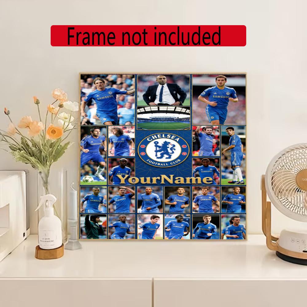 Chelsea Fc Personalized Text Diamond Painting Round Diamond Mosaic Rhinestones Diamond Embroidery Craft Kit Wall Decor Without Frame