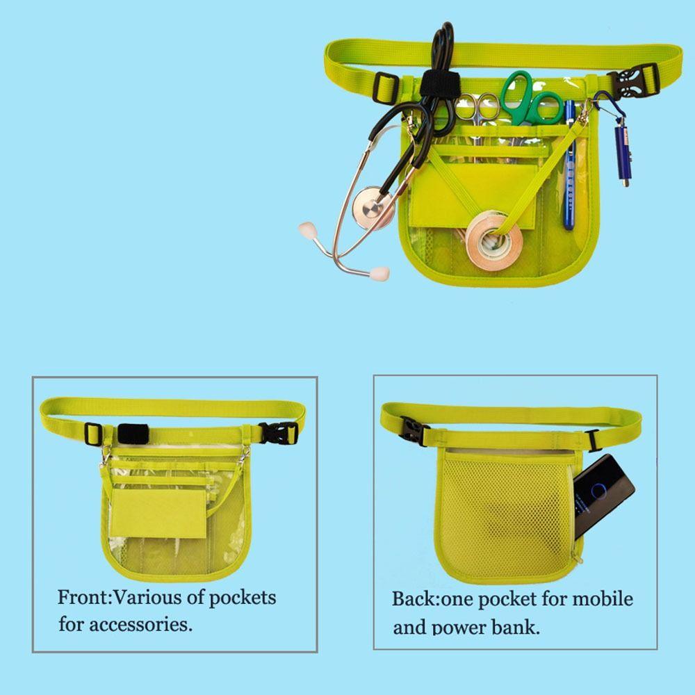 Portable Nurse Waist Bag Multi-Compartment PVC Nurse Pouch Case Nurse Organizer Belt Women