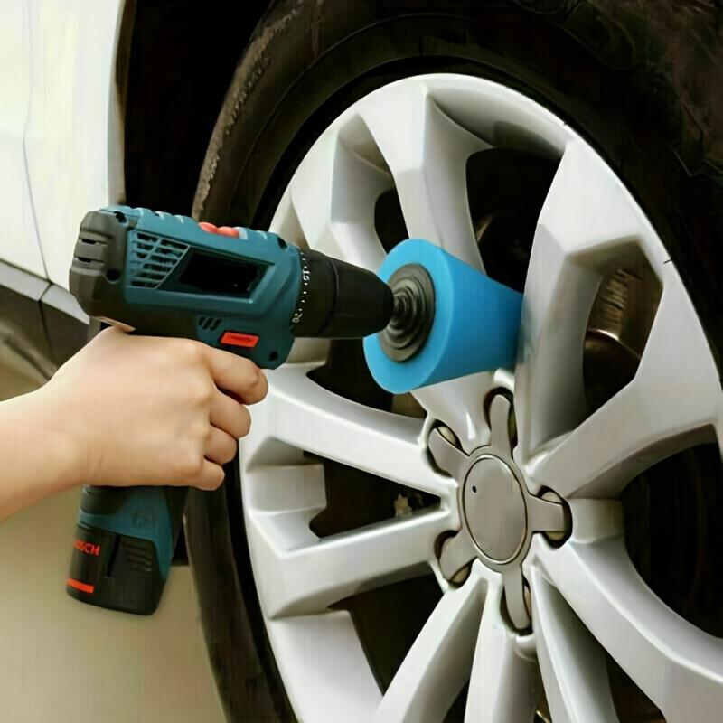 5PCS Sponge Polishing Pads Cone Ball Shape Car Detailing Buffing Wheel Drill Polisher Foam Pad Set