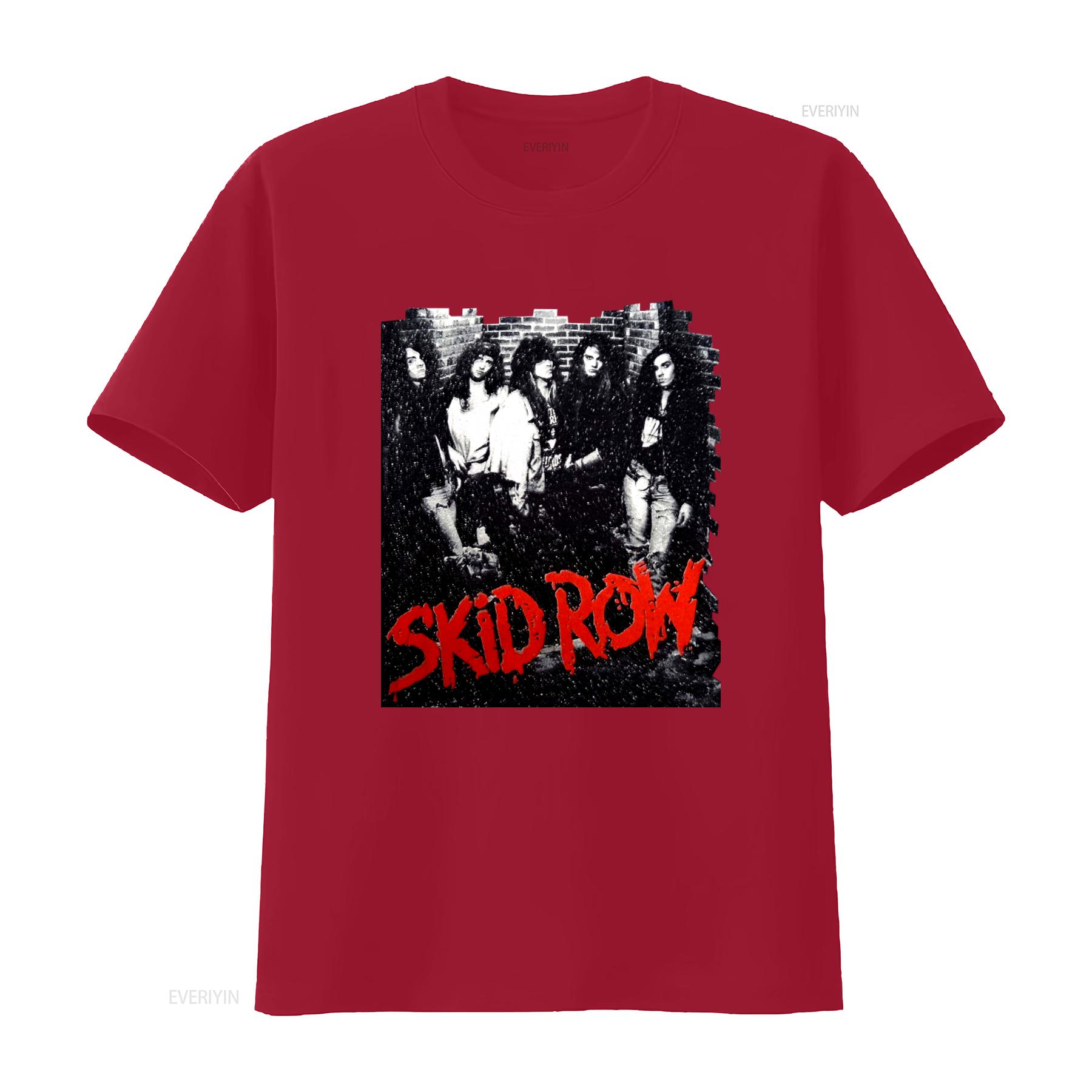 SKID ROW Metal Rock Band 1989 Concert Tour Print T Shirt USA Size vintage Washed Soft Top For Everyday Wear fashion Stretched S