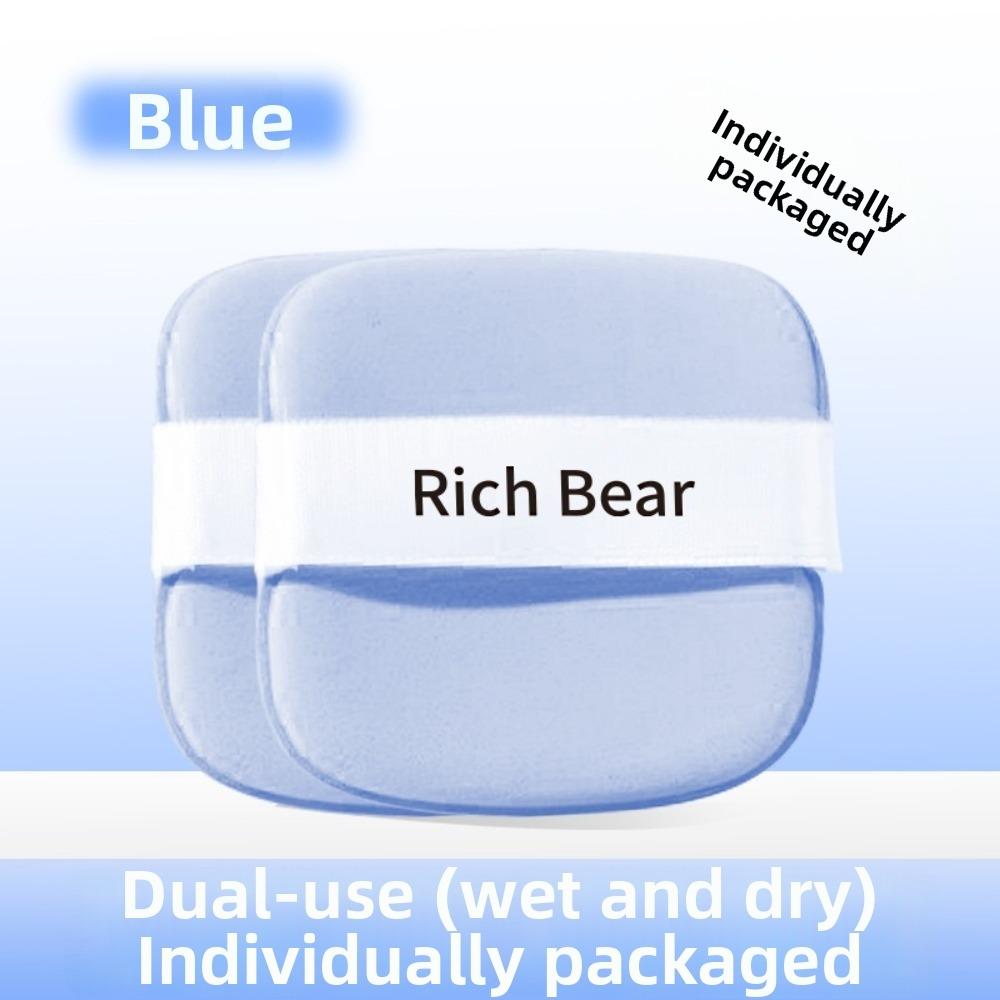 New Double-Sided Air Cushion Puff Soft Dry and Wet Dual-use Powder Puff Lightweight Washable Foundation Puff Face Makeup синий