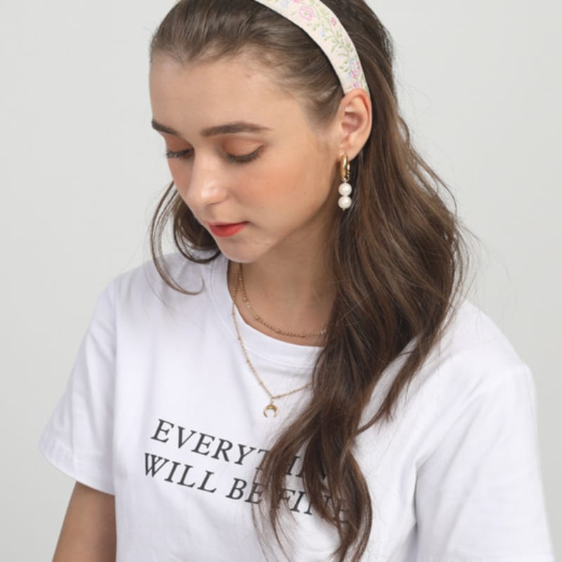 LALA Rosenmuster Haarband P-Weiß Rosa