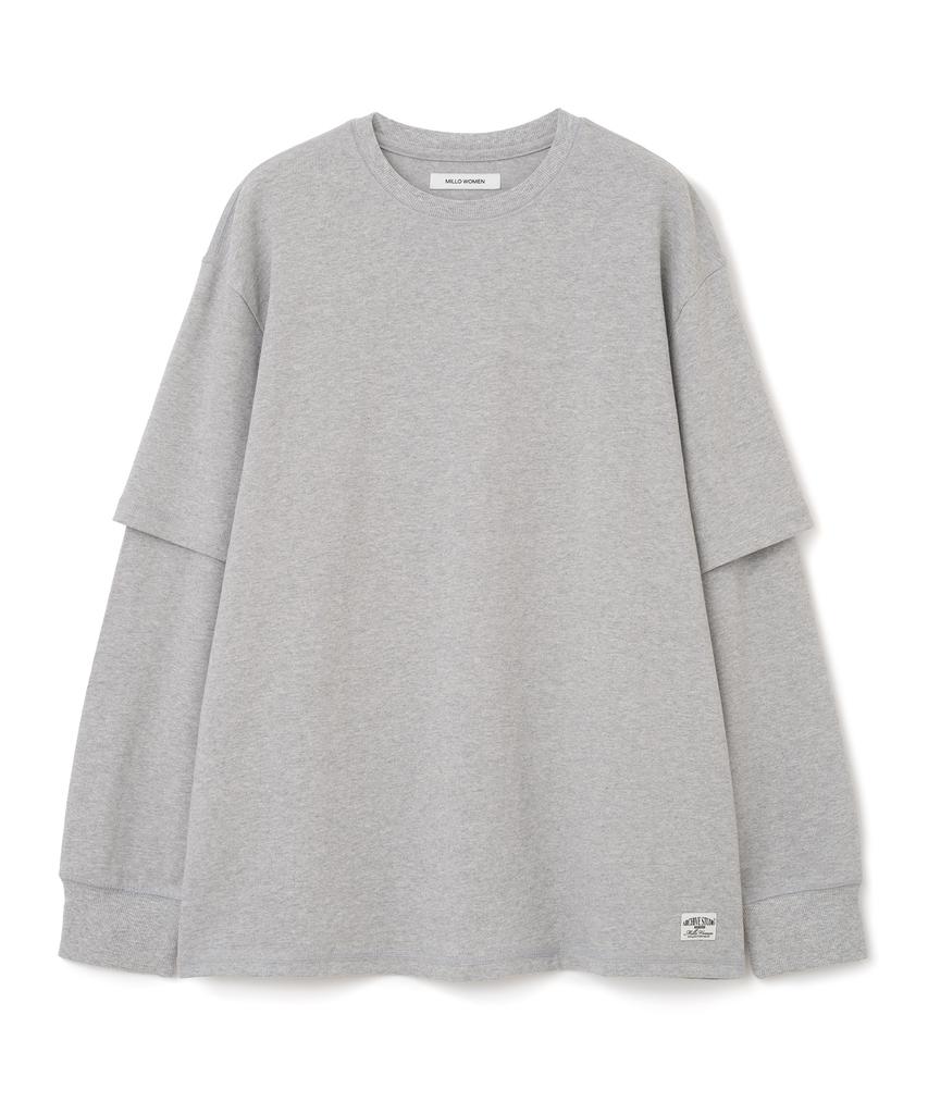 MILLO WOMEN Double Sleeve T-Shirt [Melange Gray]