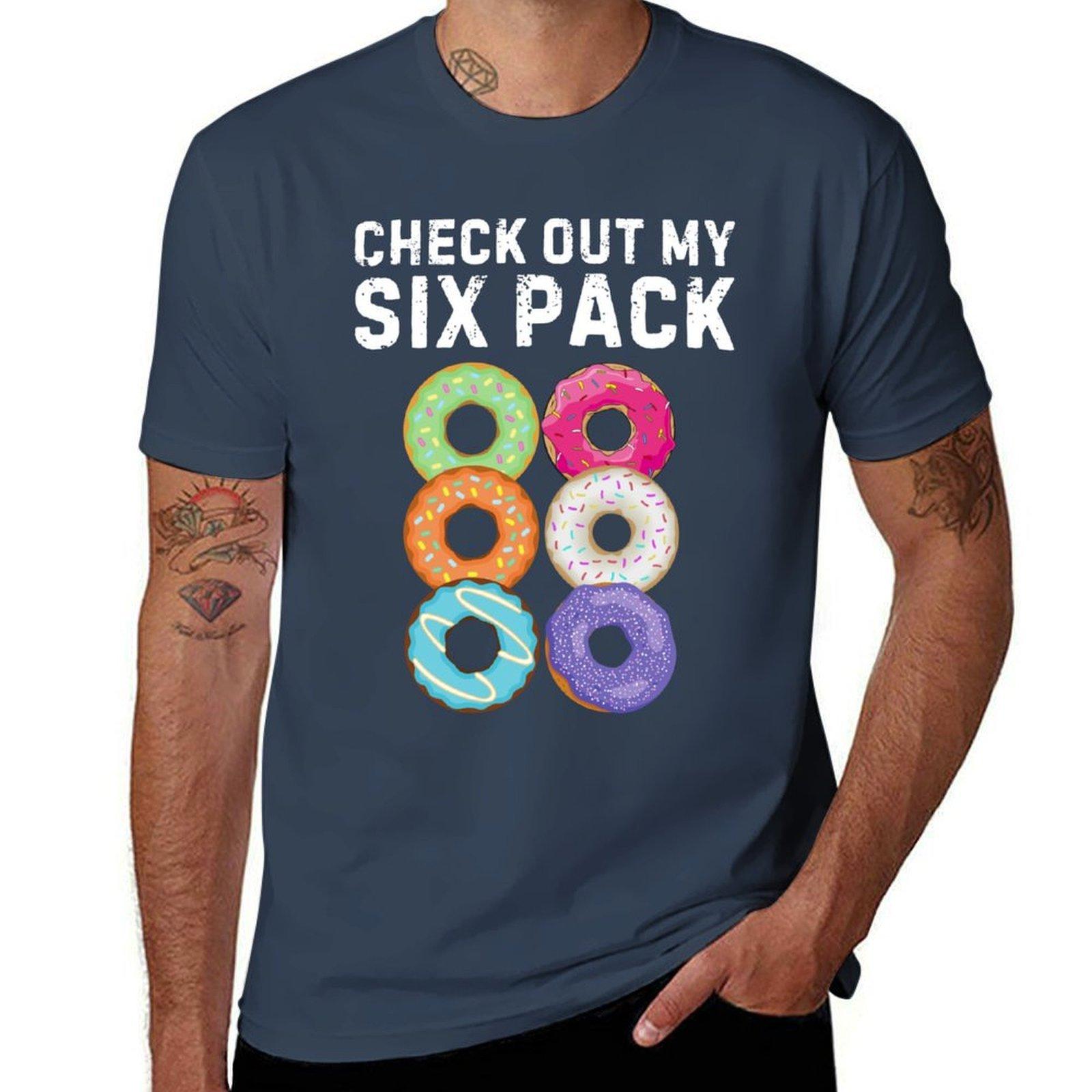 Funny Gym Check Out My Six Pack Donut Gym Lover Tshirt Plus Size All Match Tee Shirt S