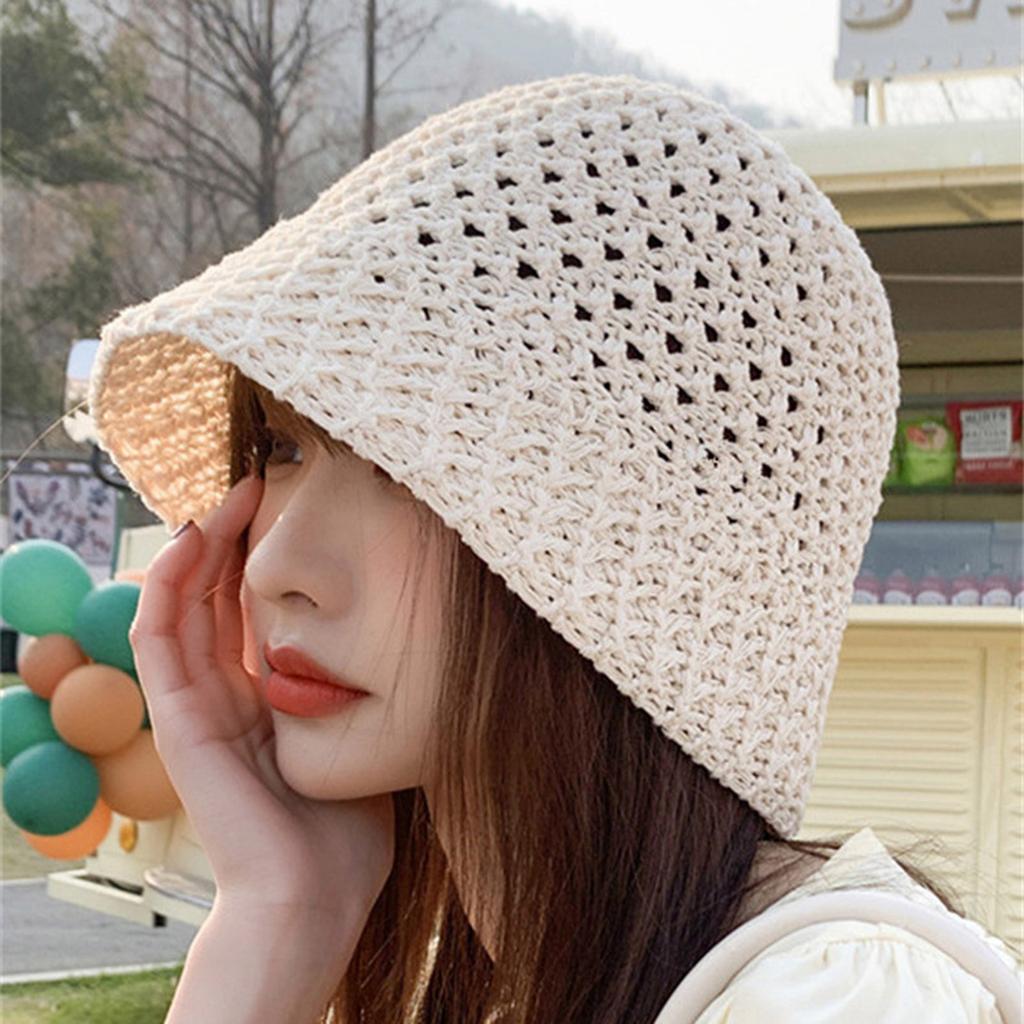 Summer Women Bucket Hat Hollow Out Thin Breathable Sun Hat Female Beach Cap Foldable Outdoor Japanese Lesure Fishierman Cap