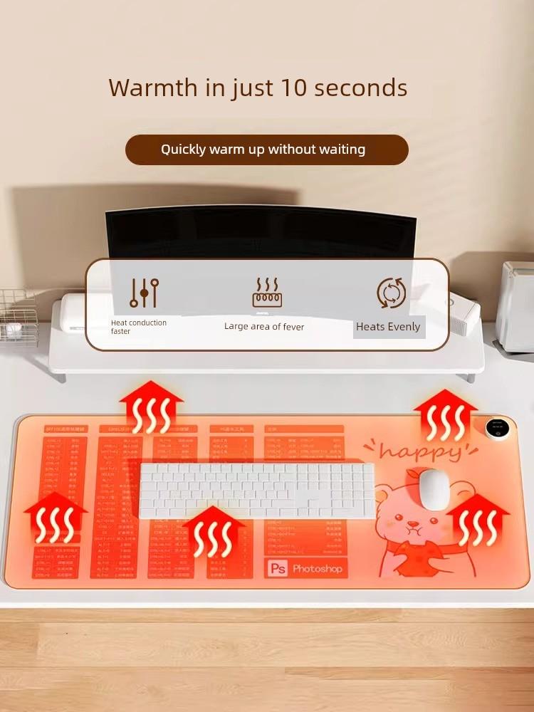 Heated Mouse Pad, Extra Large Electric Heating Winter Desk Warmer Pad, Office Desktop Student Desk Homework Hand Warmer Pad