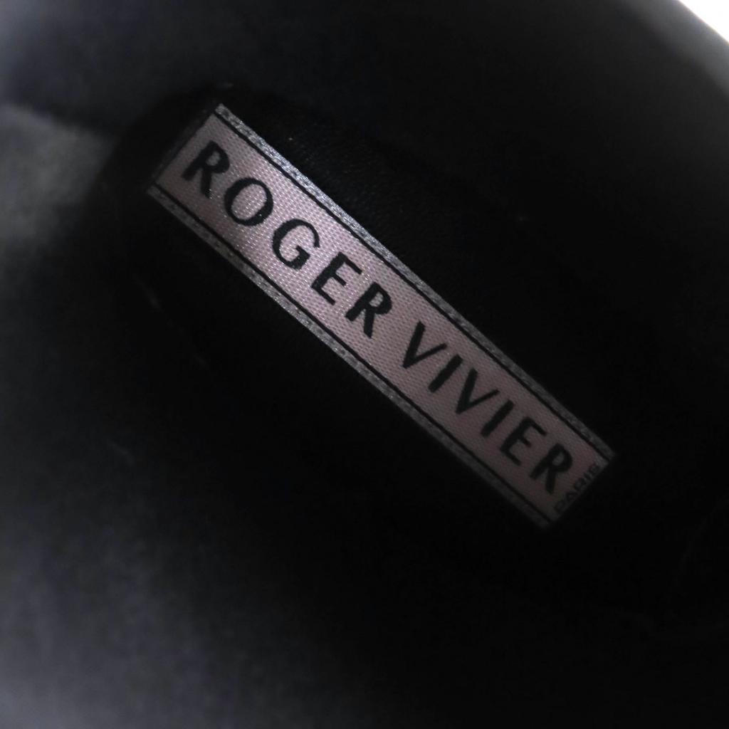 Tolle ROGER VIVIER kurze Stiefel Tempet Viv Strassbacks Gummi-Regenstiefel schwarz Damen 37 Gebraucht