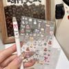 Graffiti Nail Art Stickers: Cute Cartoon Rabbit, Bear, Cherry Blossom, Bow, Line 3D Designs