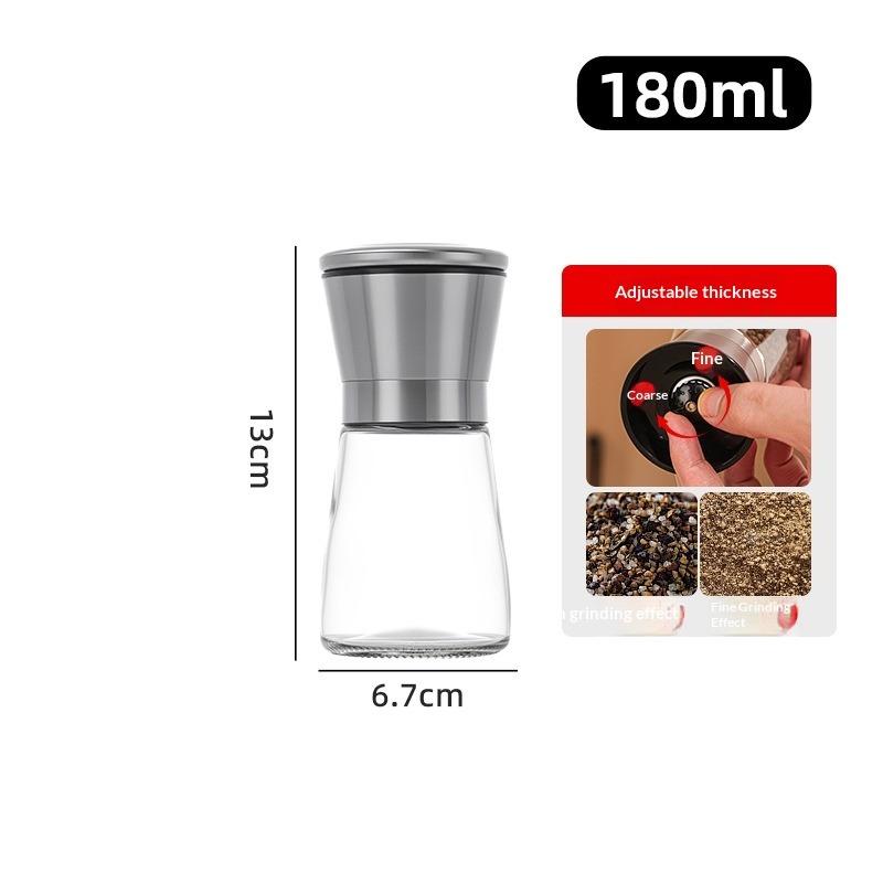 

Stainless Steel Pepper Grinder Household Manual White and Black Pepper Grain Pepper Rose Sea Salt Salt and Pepper Grinding Bottle