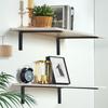 Shelf Bracket, 16 X 6 In 4 Pcs, Heavy Duty Floating Shelf Brackets, Brackets for Shelves, 10mm Thick Matte Black L Shelf Bracket,Steel Shelving