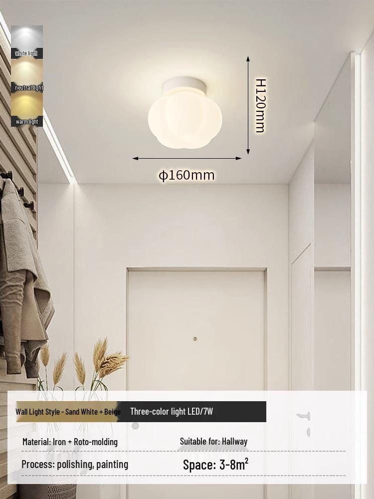 Cream Pumpkin Style Wall Lamp - Warm & Romantic Lighting for Bedroom, Living Room, or Aisle