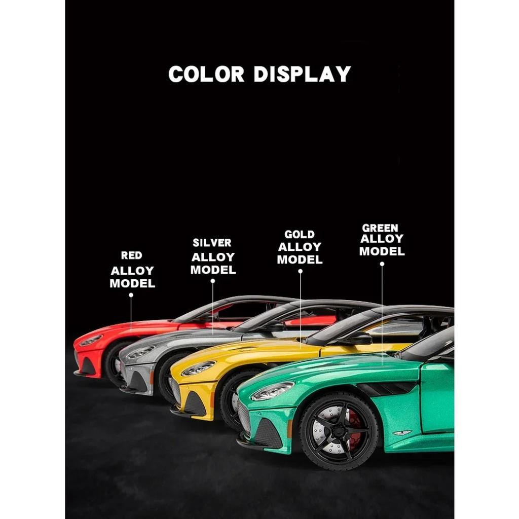 1/22 Aston Martin DBS Luxury Sports Car Alloy Metal Diecast Car Model Car Central Control Screen Trendy Decorative Gift for Boys