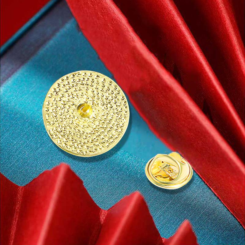 Five Elements Text Brooch Chinese Style Gold Wood Water Fire Earth Auspicious Blessing Metal Badge Clothes Backpack Hat Decoration