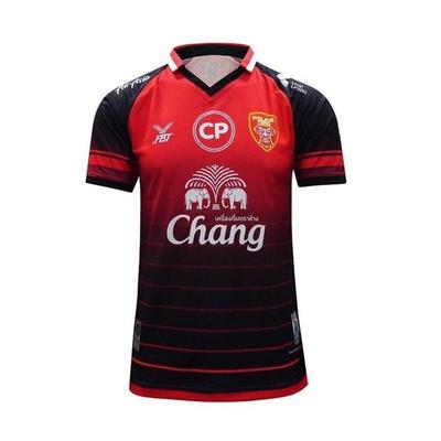 Trikot des Fußballvereins FC Police Tero Dragon THAILAND LEAGUAGE POLYESTER Fußball Futsal Sponsor Chang CP Sport schwarz rot