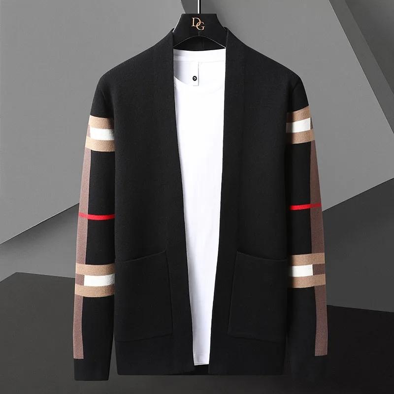 Spring and Autumn Fashion Sweater Cardigan Men's Knitted Cardigan Korean Edition Casual Coat