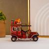 Vintage Metal Christmas Carriage Model with Red/Black Horse Drawn Design, Open Top Basket,Gift Boxes,Indoor Holiday Decor for Home, Cafe, Restaurant