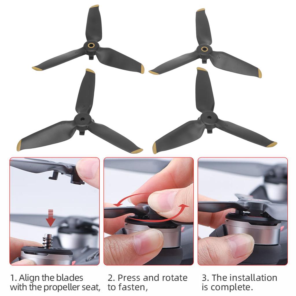 2Pair RC Drone Propellers 3 Blades Quick Release Propellers Replaccement for FPV ComboGold Edge